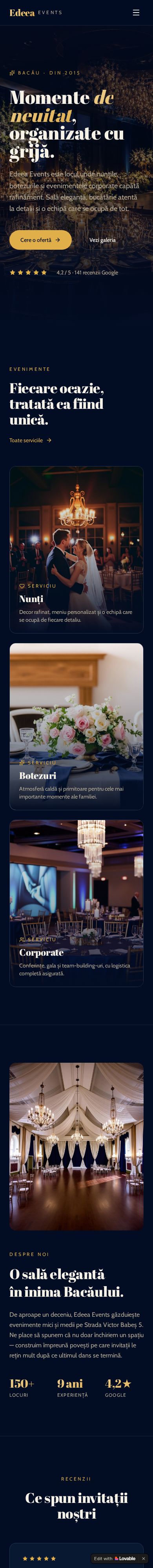 Mobile website for Edeea Events