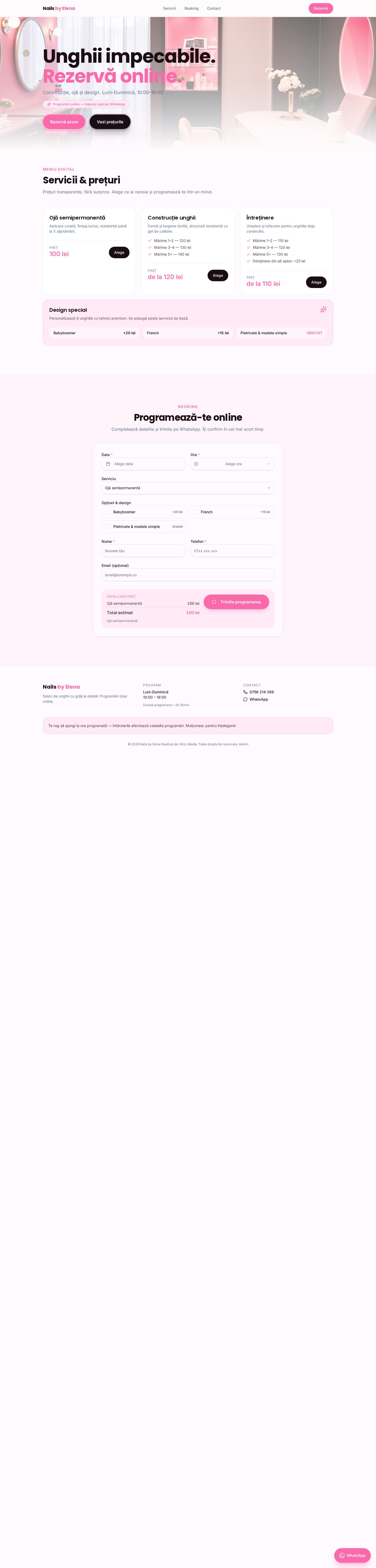 Website screenshot for Nails by Elena